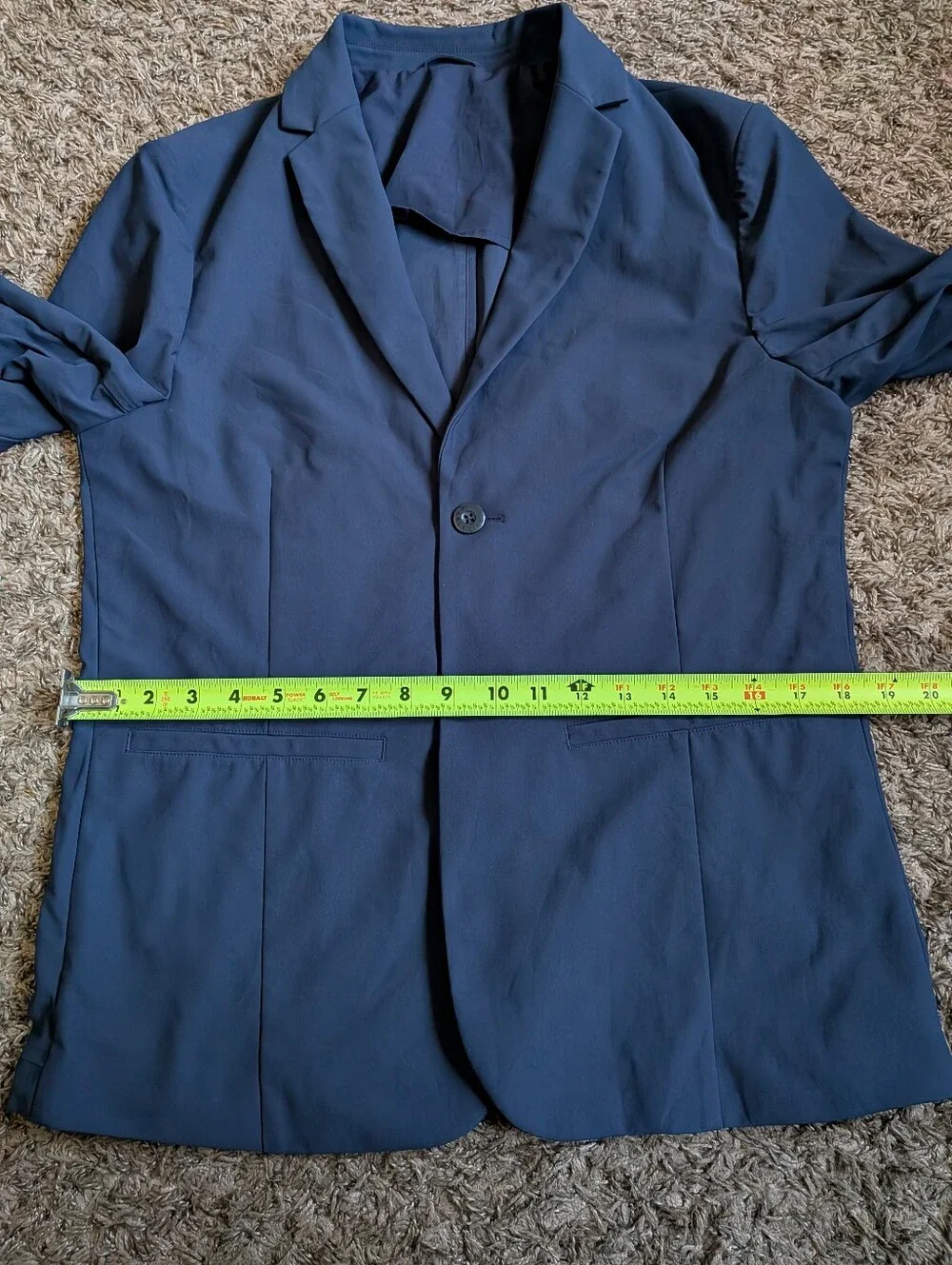 Fabletics Navy The Don Blazer 2-Button Jacket Men's S